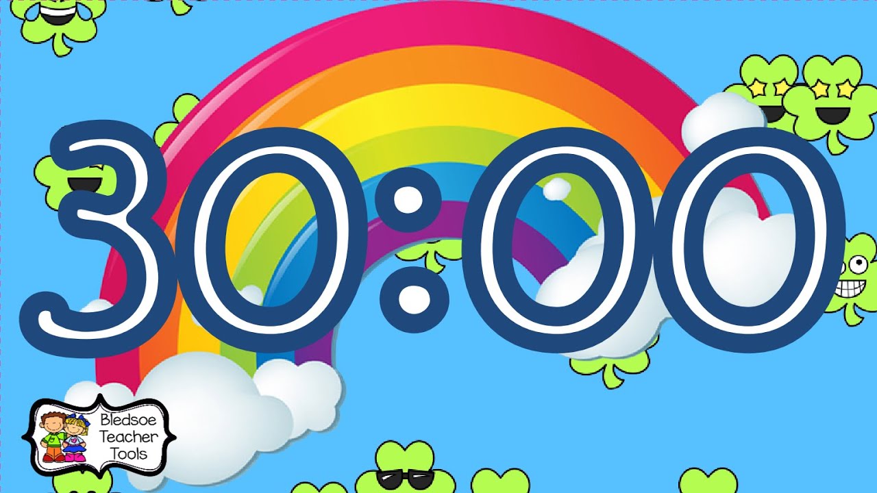 30 Minute Shamrock Emoji Countdown Timer with Background Music