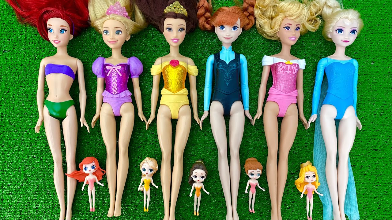 Disney Princess Doll Makeover ~ DIY Miniature Ideas for Barbie - Wig, Dress, Faceup, andMore! DIY