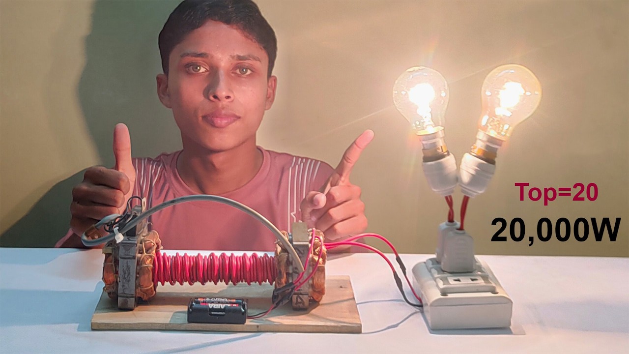 Top 20 Free energy 20000W 220v ac magnetic generator with light bulb at home
