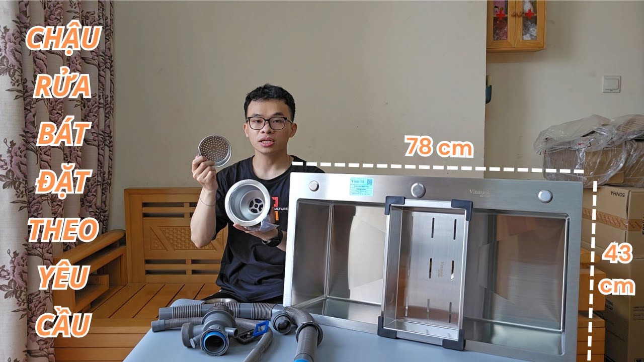 Chậu rửa bát đặt theo yêu cầu: Vinasink 1H7843