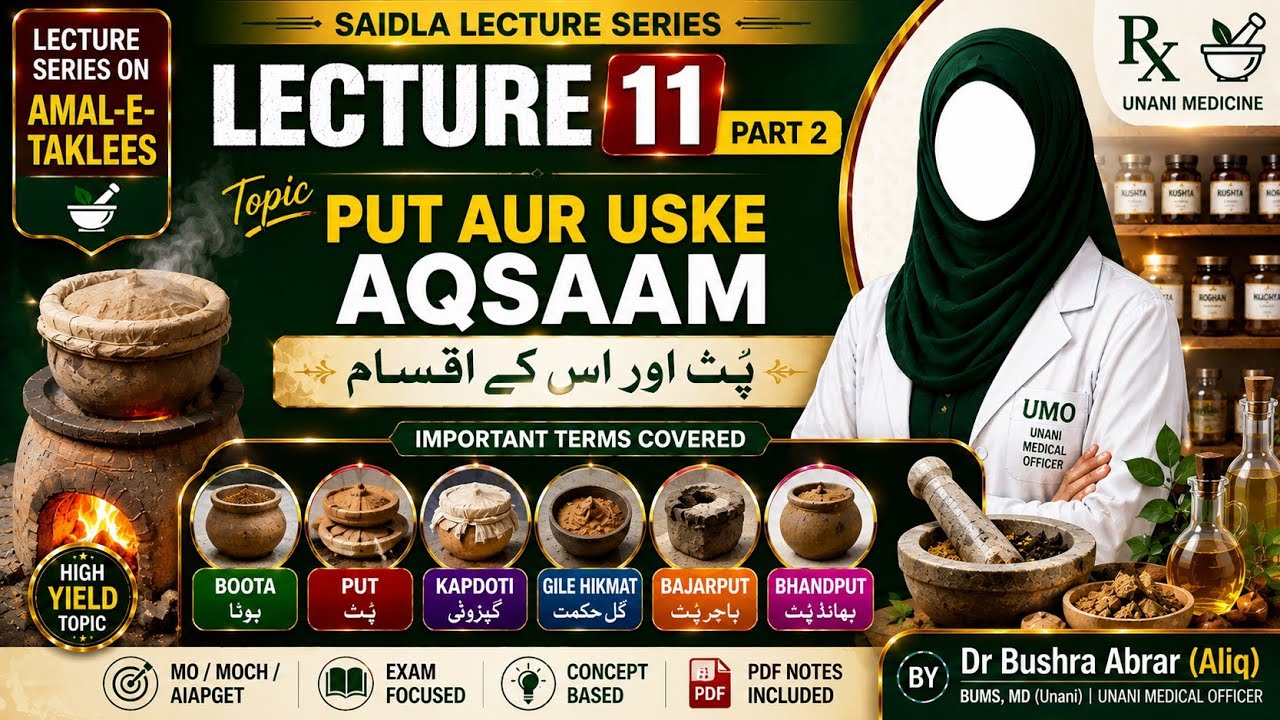 عمل تکلیس میں استعمال ہونے والی اصطلاحات ,پُٹ اور اسکی اقسام Put and its types, Saidla lecture
