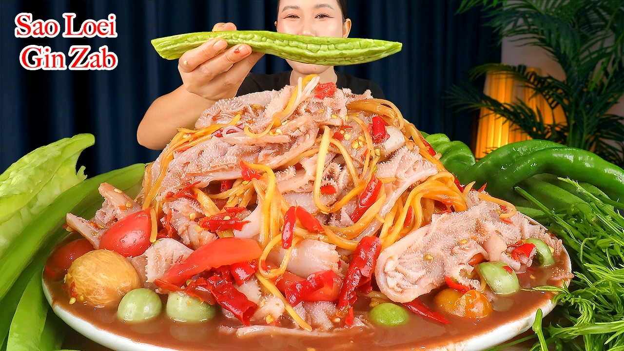กินตำสามสิบกลีบ สไบนางเผ็ดๆ‼️แกล้มชะอม มะระ พริกสกรูกรอบๆแซ่บๆจ้า