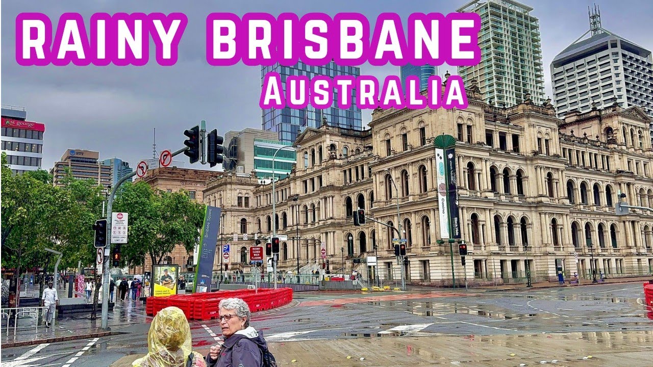 Rainy Brisbane CBD Walk 🌦️☔| Rainy Day In Brisbane, Australia🇦🇺🦘🍂