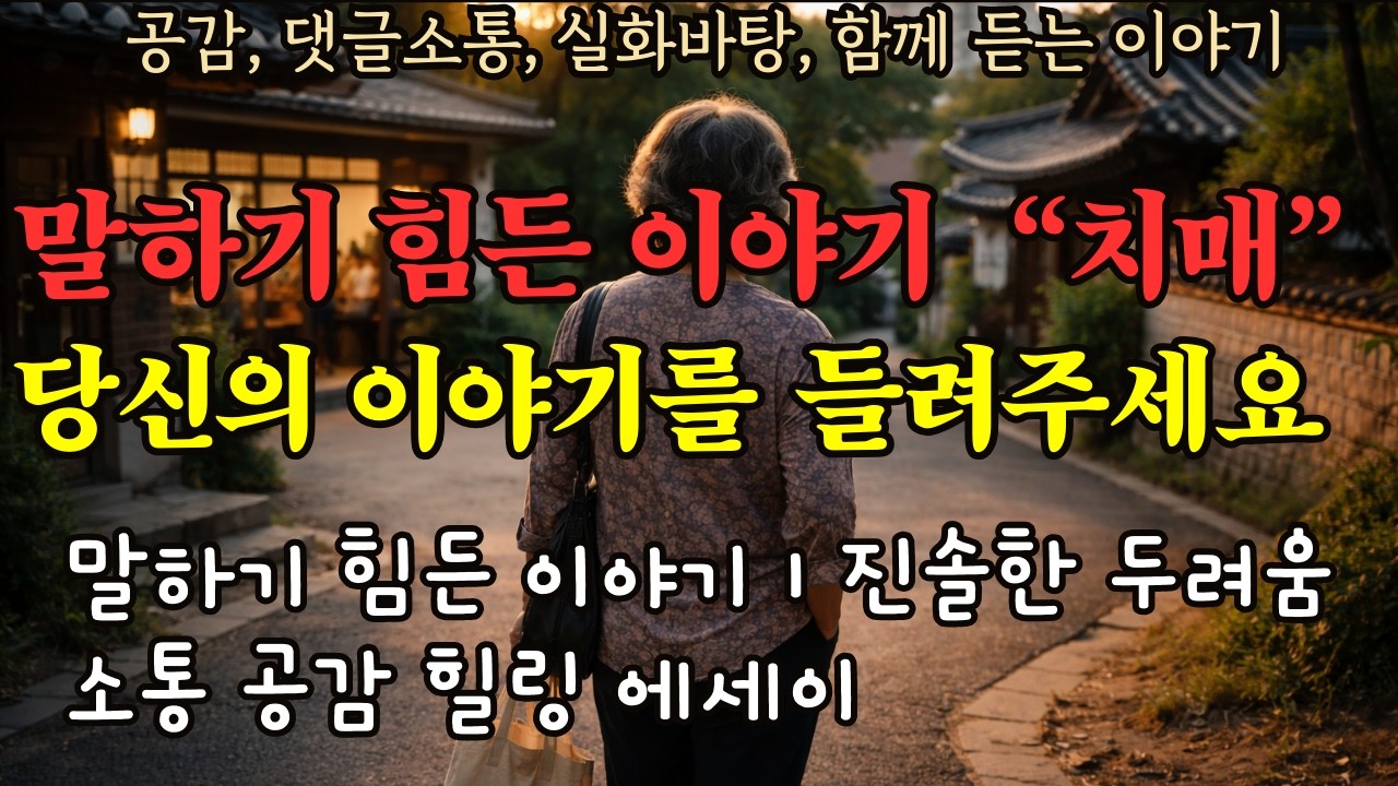 기억을 잃어가는 두려움 치매에 대하여 ㅣ 당신의 이야기를 들려 주세요 ㅣ 소통 공감 힐링 에세이 ㅣ 오디오북, 자기전에 들으세요