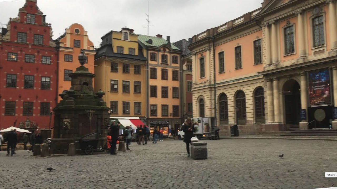 Stortorget, Gamla stan, Stockholm - Main Square, The Old Town. Text, subtitles