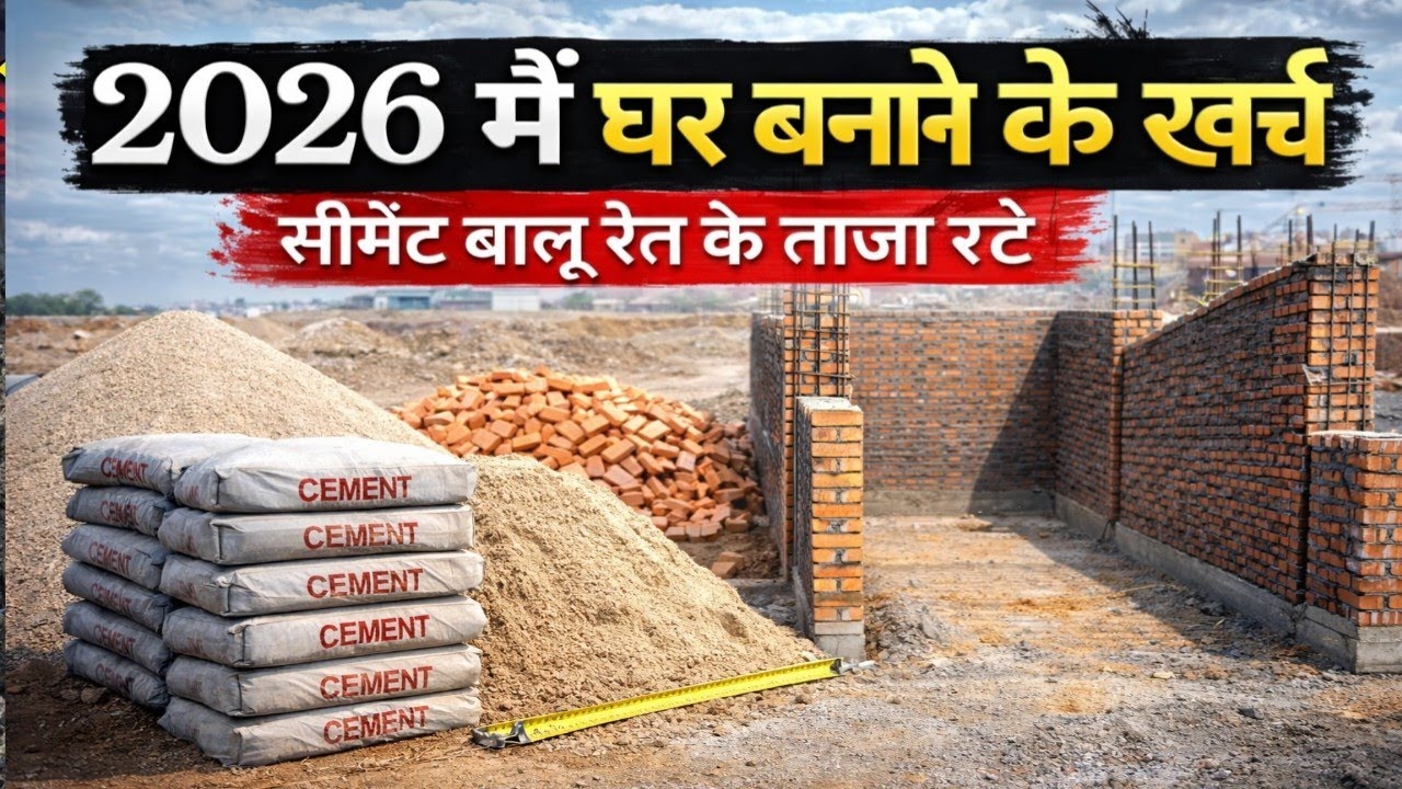 2026 में घर बनाने का खर्चा कितना? 🏠 सीमेंट, बालू, रेत के ताज़ा रेट | Construction Material Price 