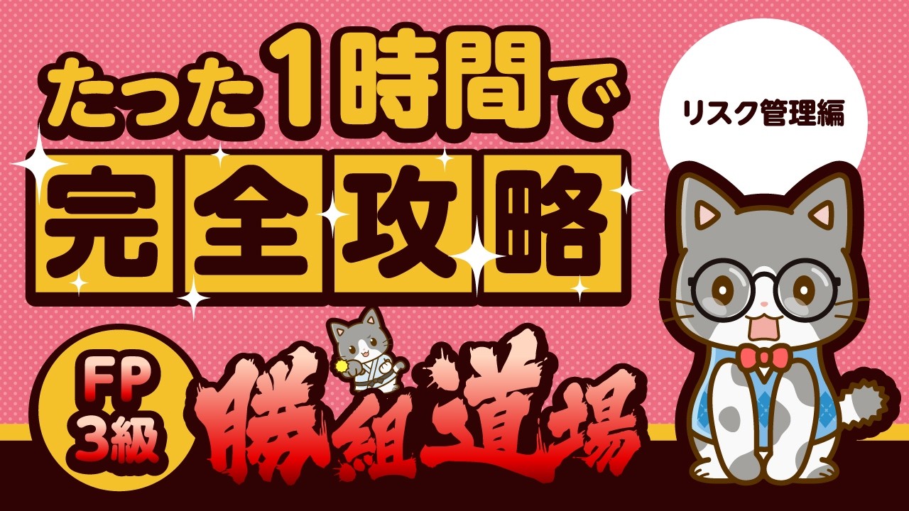 【FP3級解説】 FP3級のリスク分野をたった1時間で完全攻略！【FP3級勝組道場 (リスク管理編)】