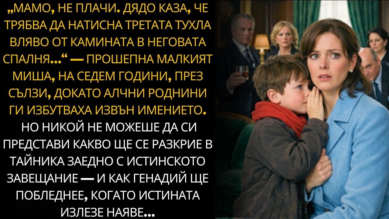 Седемгодишният внук знаеше тайната на дядо за завещанието. Те се смяха. Докато не намериха сейфа.