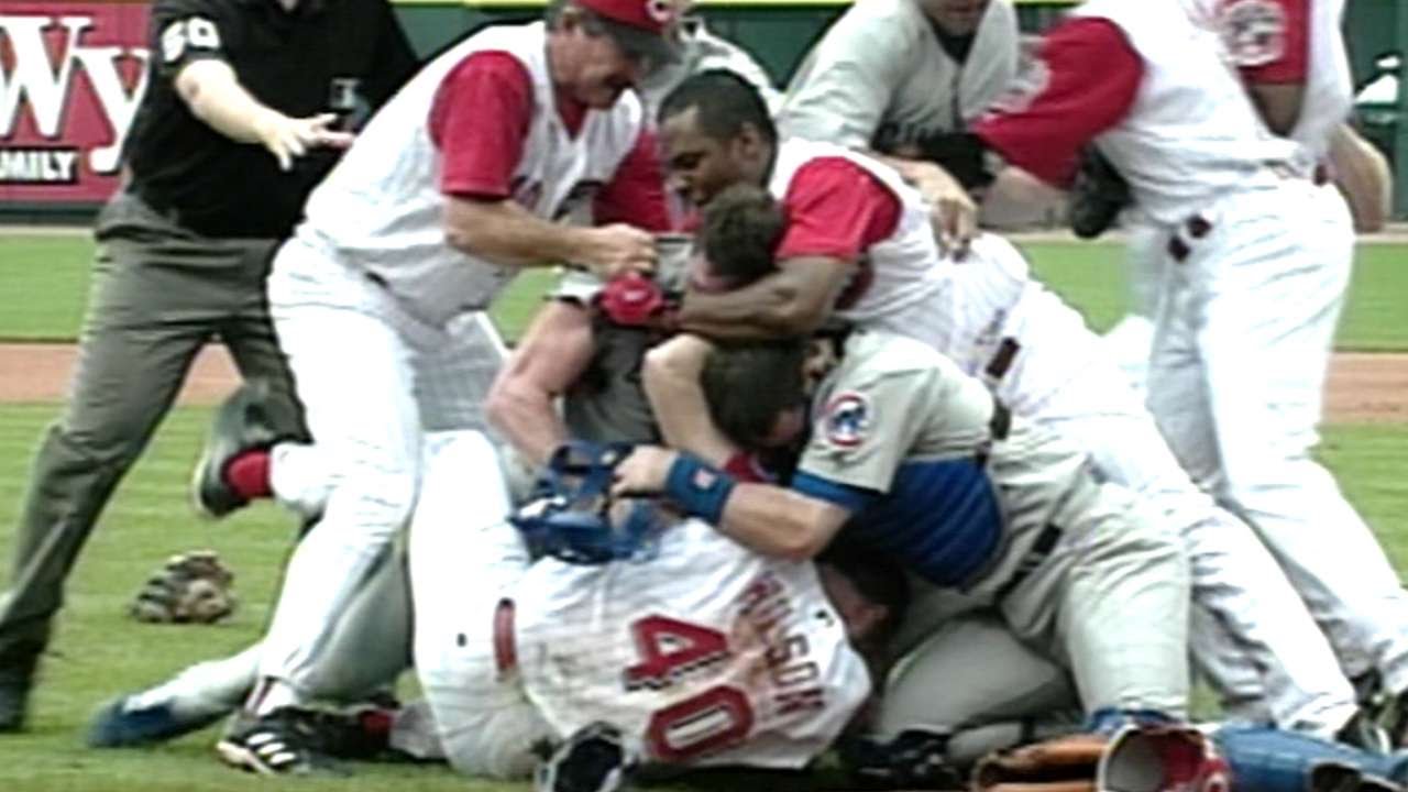 Inside pitch leads to the benches clearing