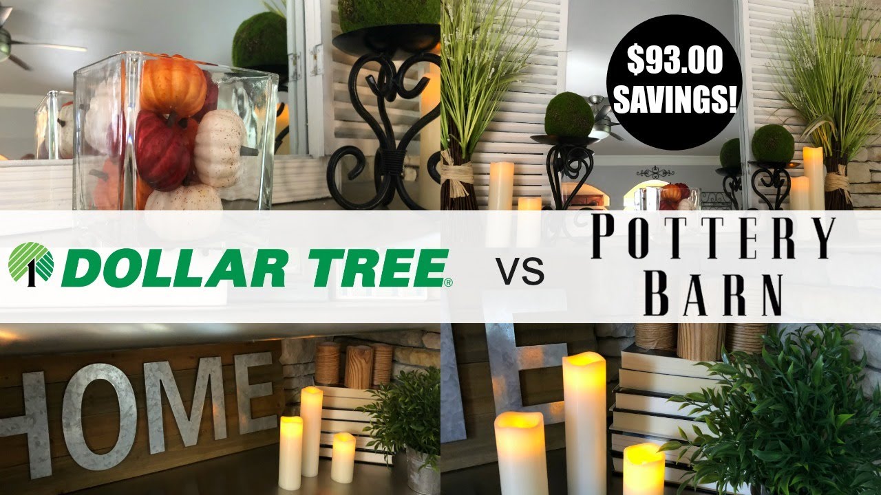 DOLLAR TREE VS POTTERY BARN - FALL DUPE DIY | $7.00 vs $100!