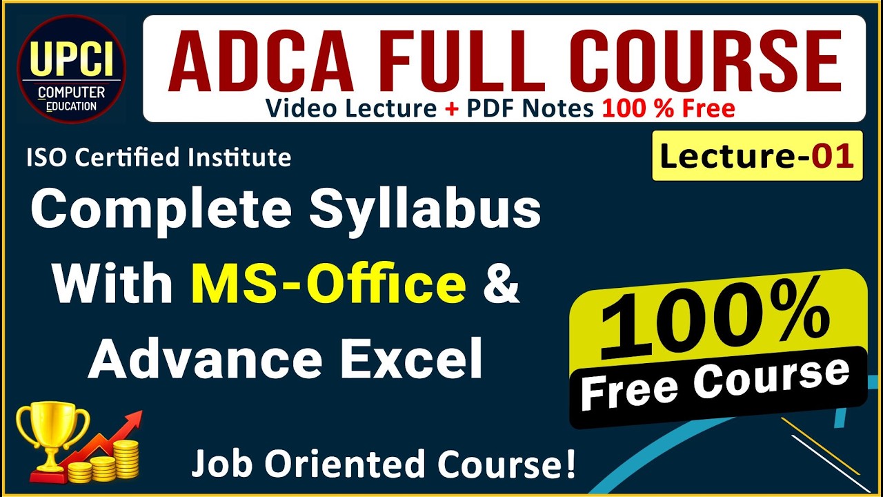 ADCA Course Introduction in Hindi | ADCA Full Course Overview | Lecture 1 @upci computer education