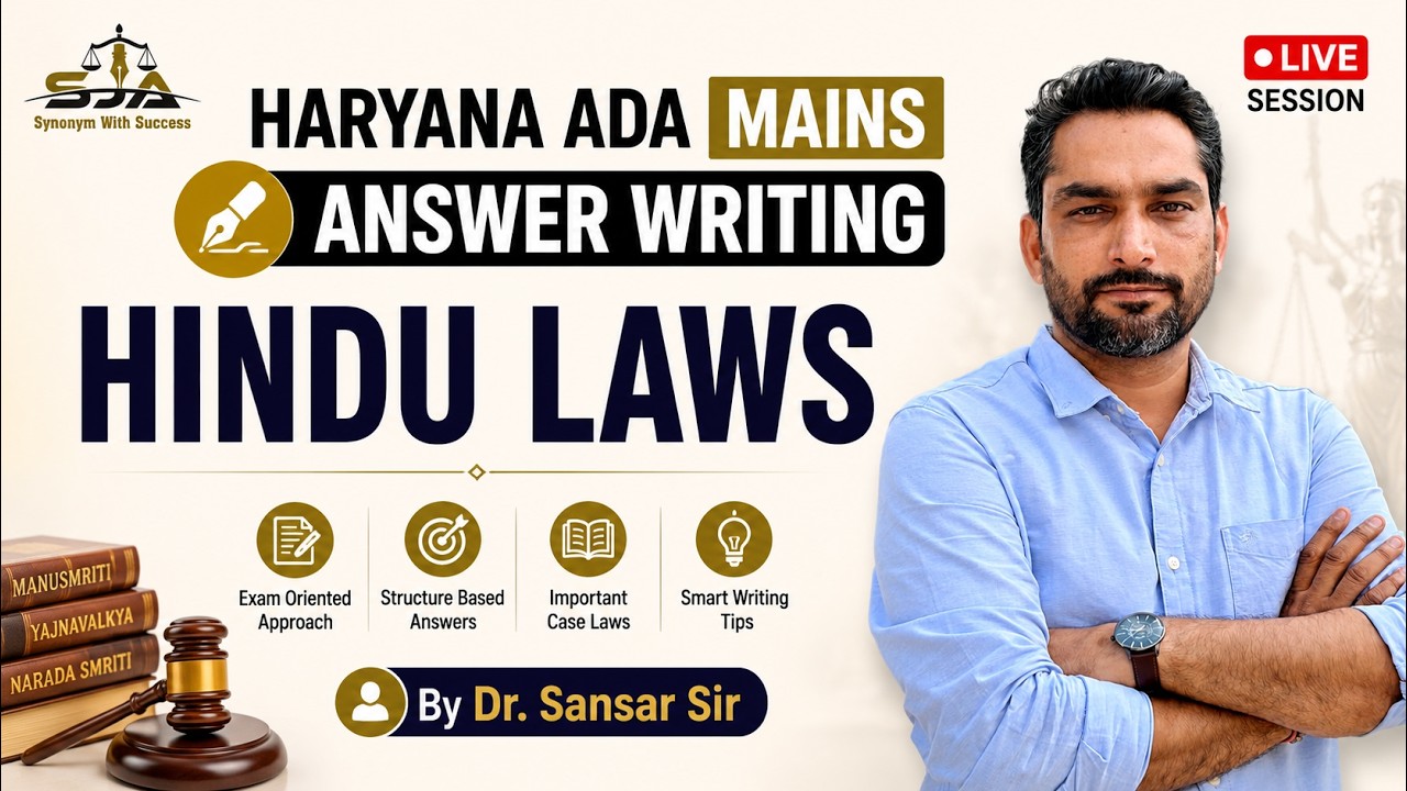 Haryana ADA Mains Answer Writing Batch | Dr. Sansar Sir | Live Session #pp #hpsc #ada #law #legal