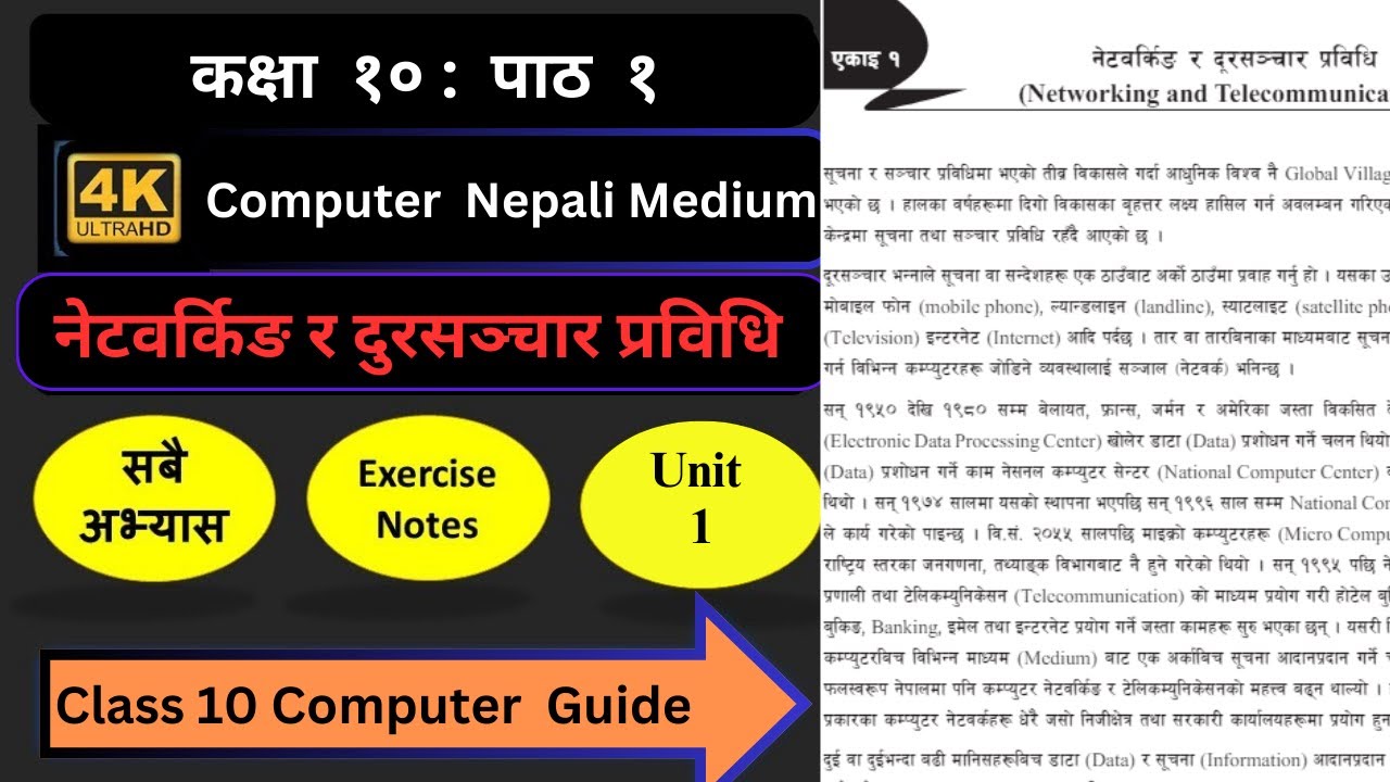 Class 10 computer unit 1 exercise #nepalimedium #कम्प्युटर #class10