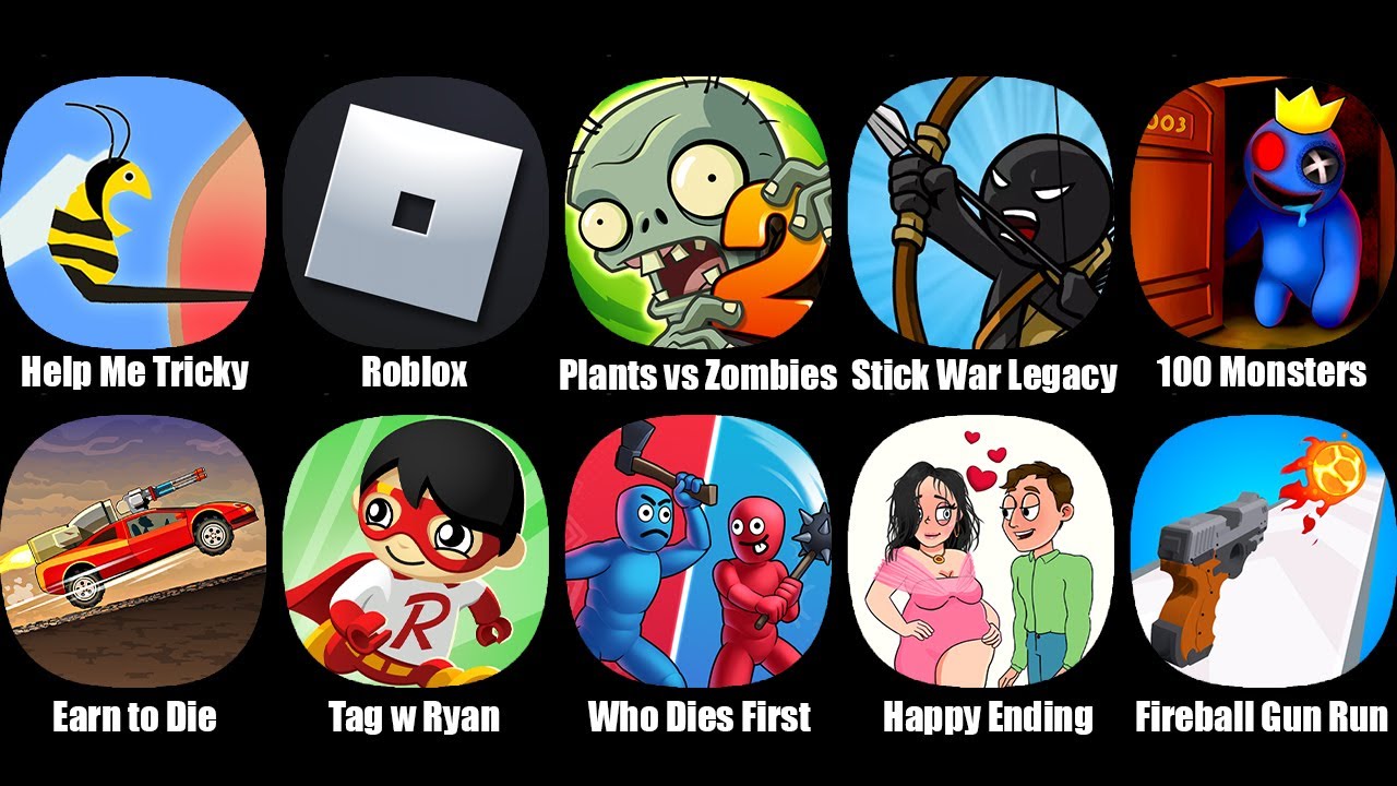 Help Me Tricky Puzzle,Roblox,Plants vs Zombies 2,Stick War Legacy,100 Monsters,Tag w Ryan