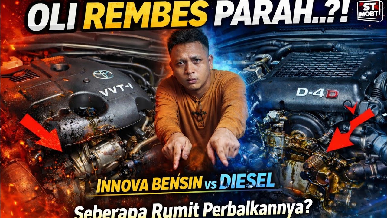 KEBOCORAN OLI INNOVA BENSIN VS INNOVA DIESEL 2KD