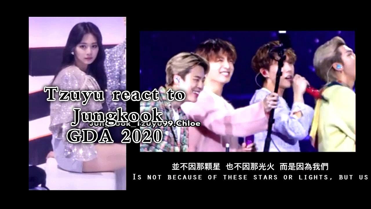 Tzuyu react to Jungkook performance GDA 2020