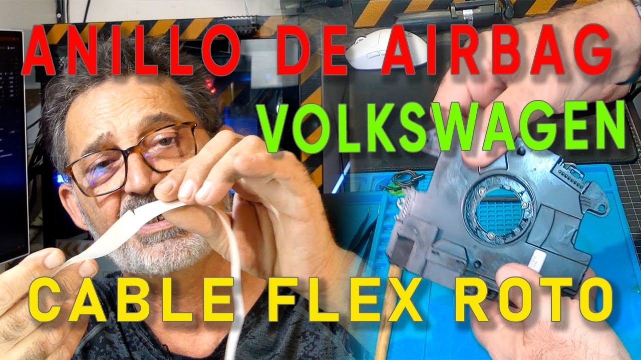 Reparación  anillo del airbag de Volkswagen cady, sustitución del cable plano cinta FFC rota.