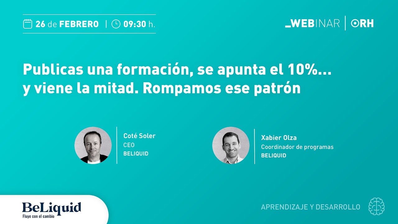 Webinar ORH- Publicas una formación, se apunta el 10%… y viene la mitad. Rompamos ese patrón.