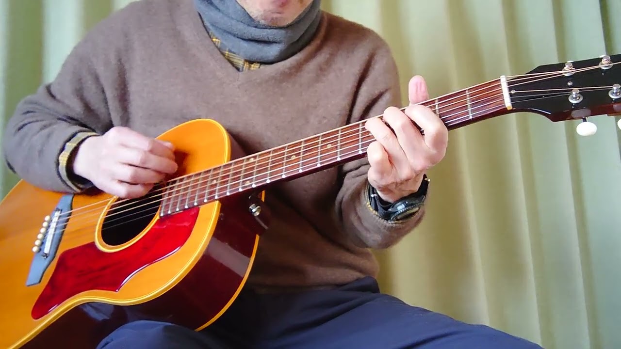 gibson B-25で弾き語り。キヨス商会の独り歌。スライドギターレギュラーチューニング演奏。インスト＆即席ソング。ぶるうすかい？とでも題名にしますか？