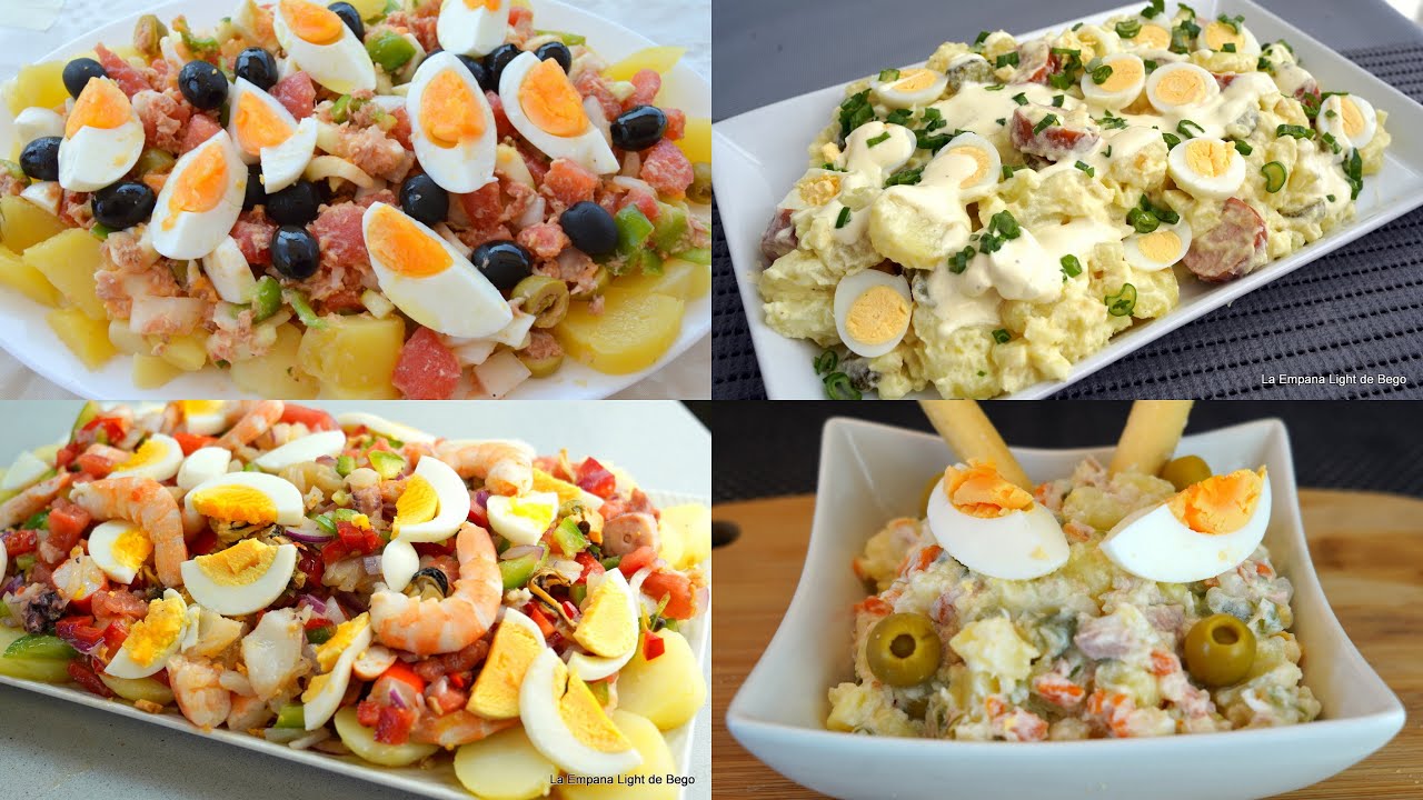 4 Ensaladas de Patata fáciles y deliciosas. Recetas Rápidas y Económicas