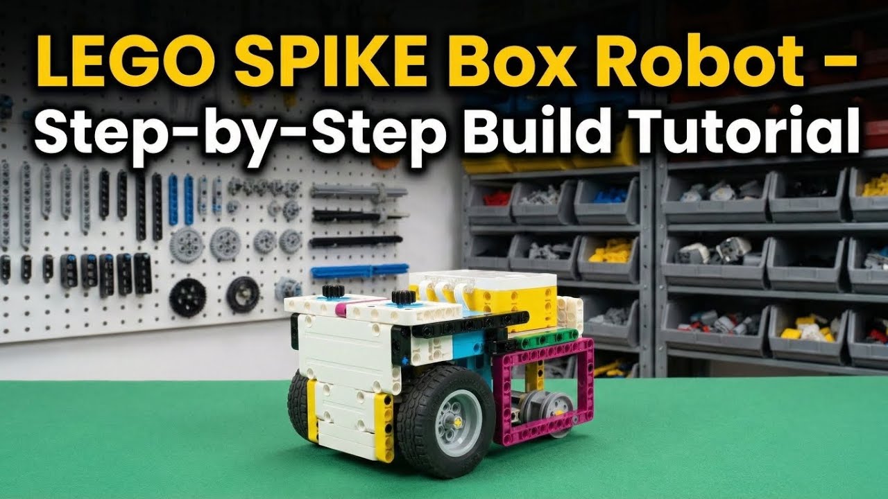 LEGO SPIKE Box Robot – Step-by-Step Build Tutorial (4 Large Motors + 1 Color Sensor)