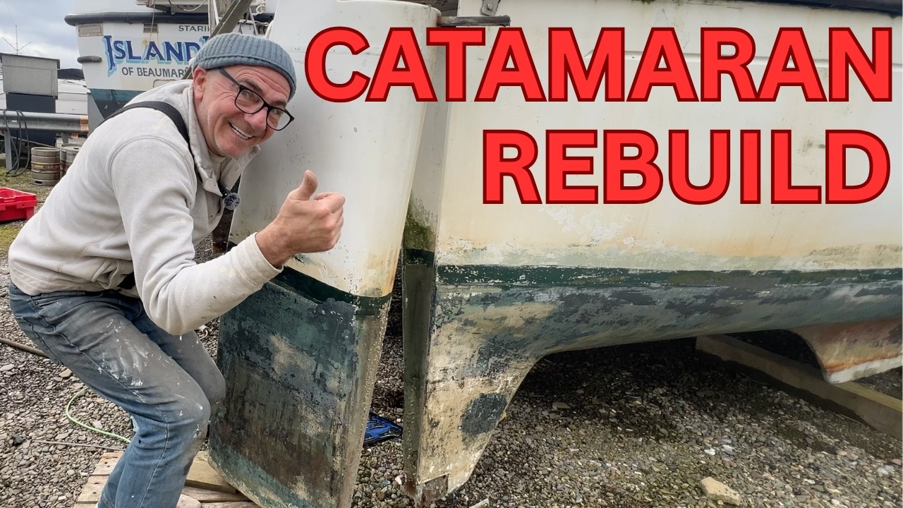 I Bought a Wrecked Catamaran to Sail Around the World! Ep16 RUDDER REMOVAL (PART3)