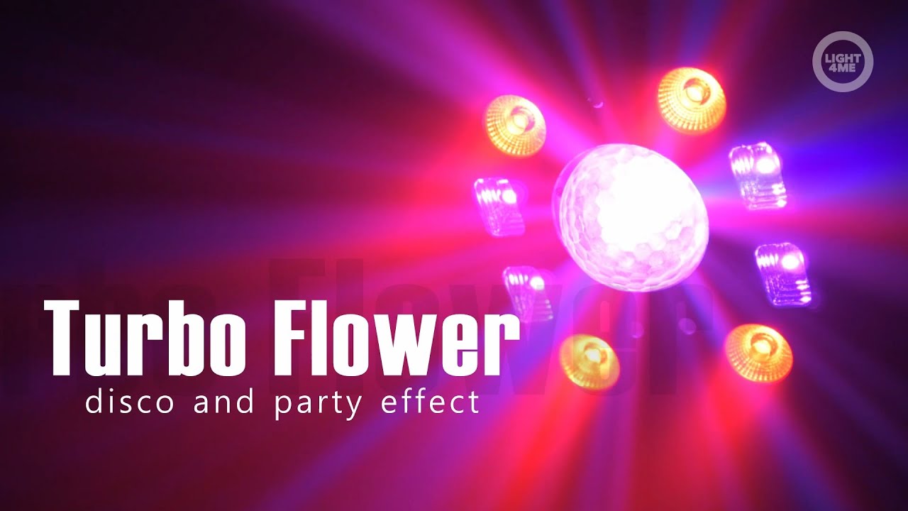 Light4Me Turbo Flower – multiefekt LED PAR UV disco ball strobe laser