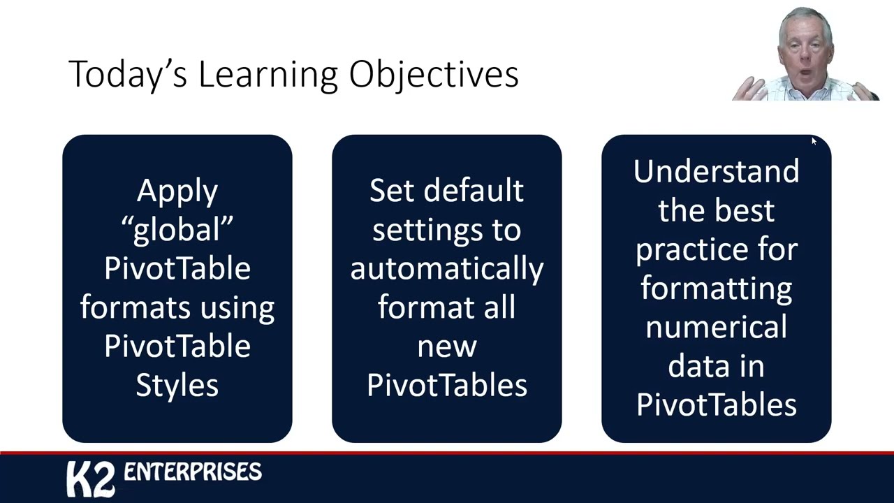 K2's Best Practices For Formatting Excel PivotTables