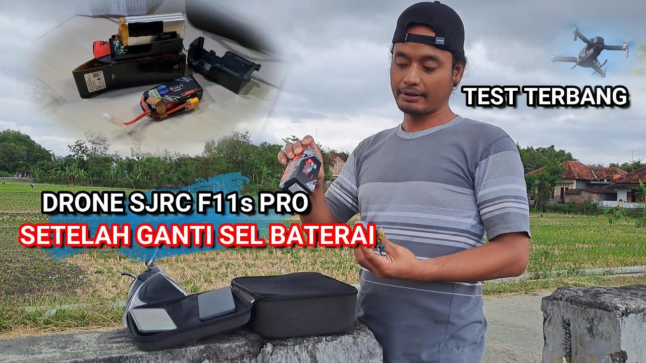 TEST TERBANG DRONE SJRC F11S PRO 4K Setelah Ganti Sell Baterai