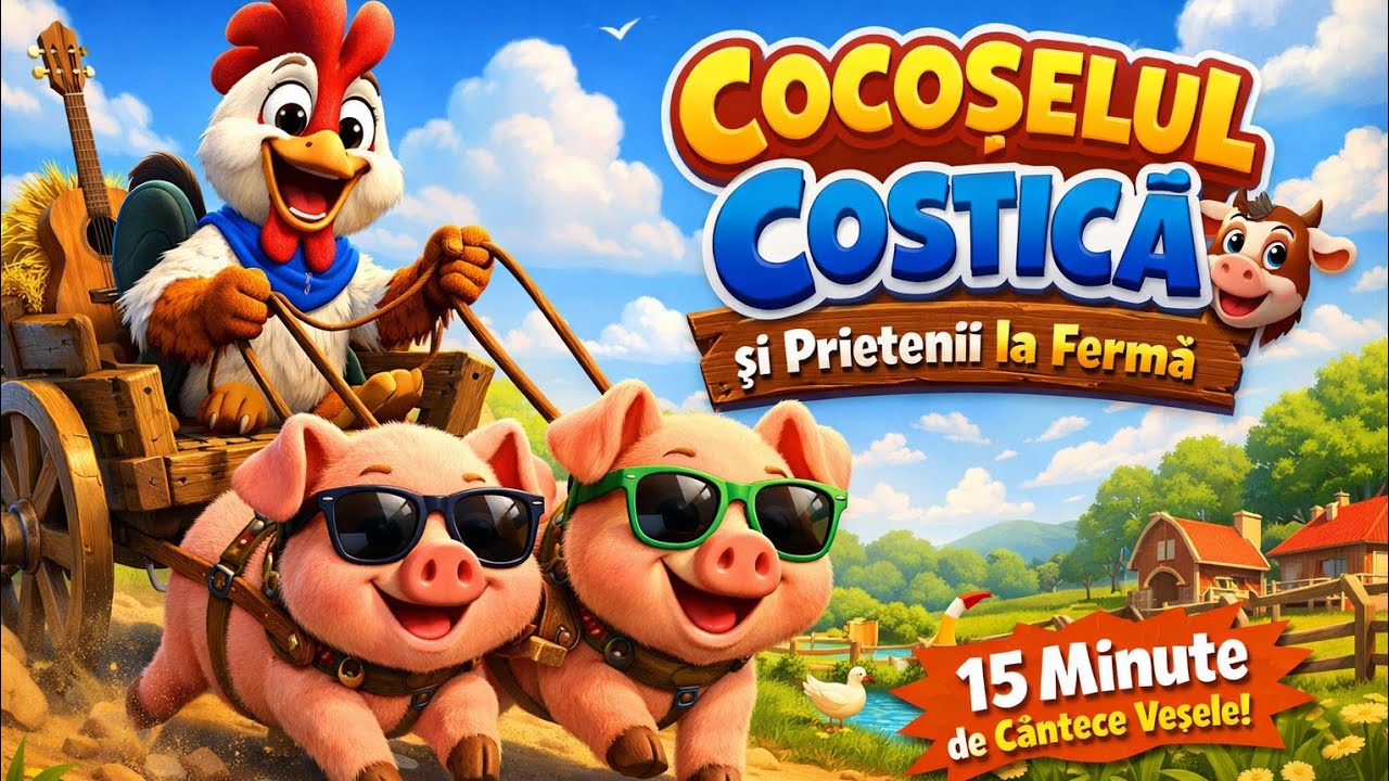 Cocoșelul Costică și Prietenii de la Fermă 🐓🐄 | Compilație Cântece pentru Copii 15 Minute | Muzică