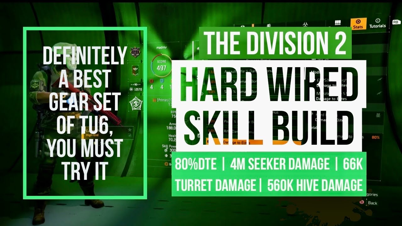 The Division 2 | TU6 Hard Wired Skill PVE Build | 80% DTE, 66k Turret Damage, 2M-4M Seeker Damage