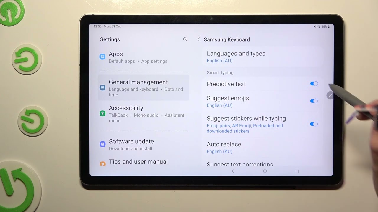 How to Turn On Predictive Text on SAMSUNG Galaxy Tab S9 FE
