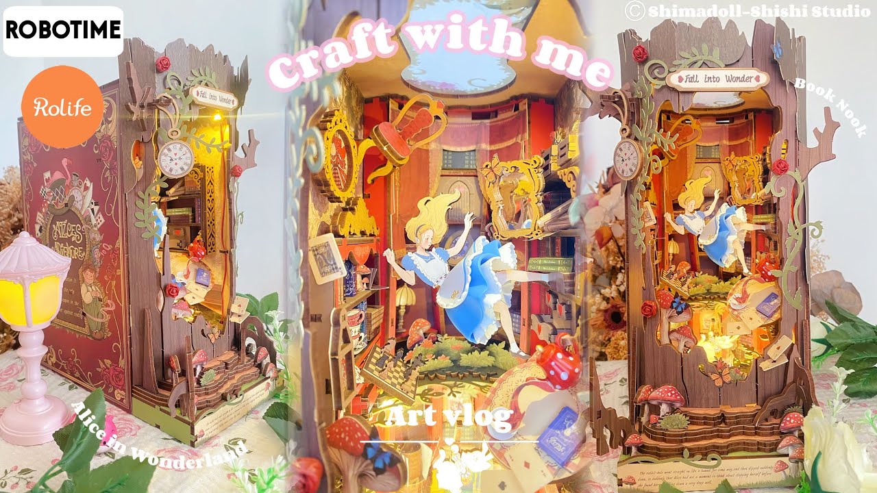CRAFT WITH ME: ALICE IN WONDERLAND BOOK NOOK ROLIFE, DIY KIT HOME DECOR