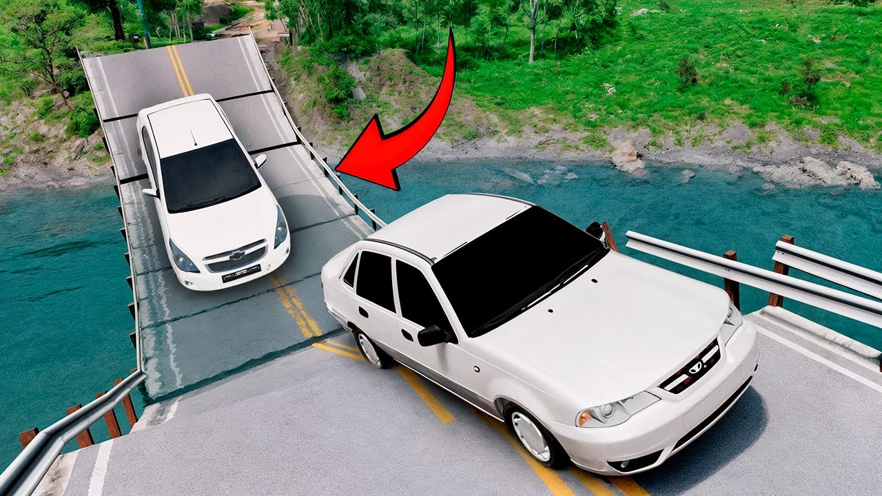 BU NOZIK KO'PRIK FAQAT BITTA MOSHINANI KO'TAROLADI , KRASH TEST  BEAMNG DRIVE