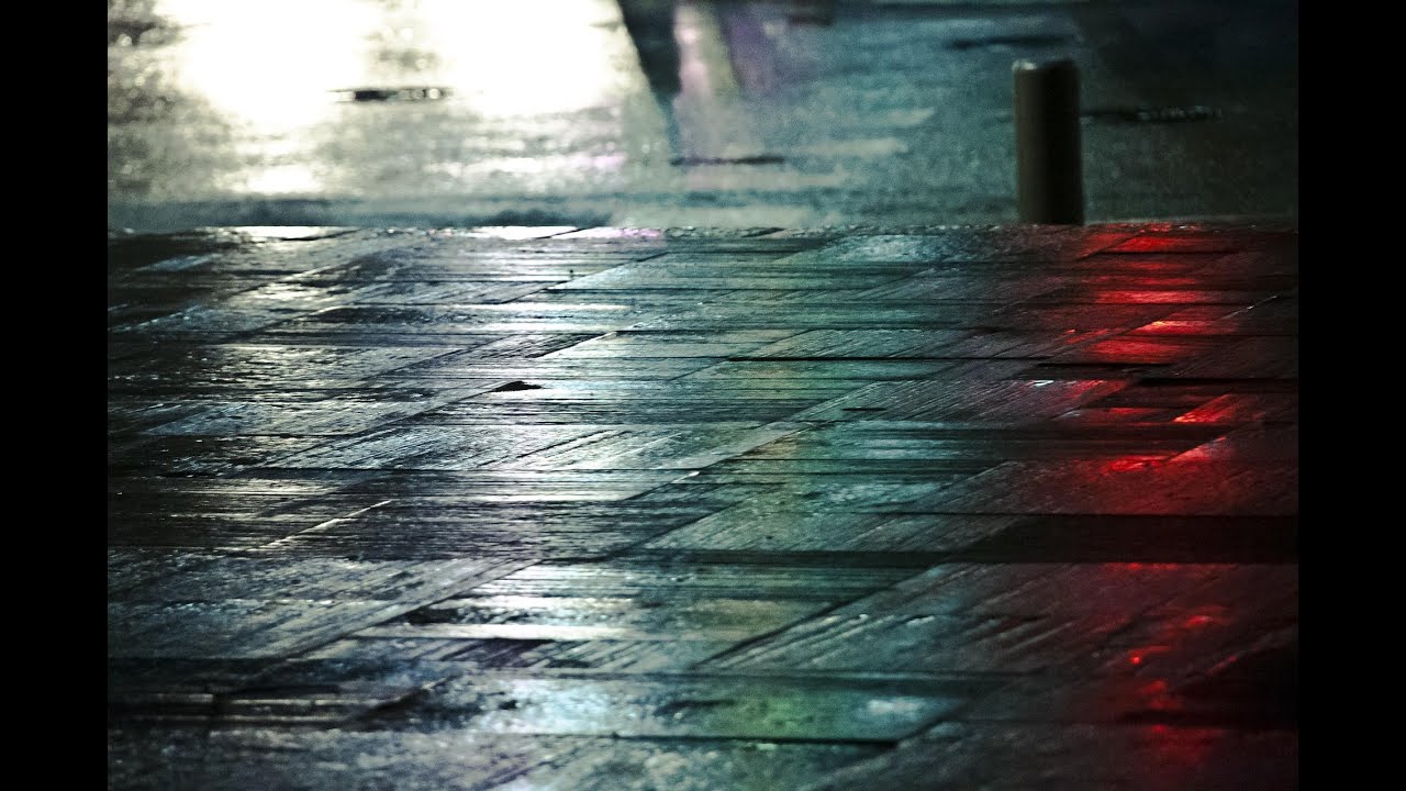 雨に濡れた夜の街　落ち着く雨音　睡眠・作業用　1時間　Rain Sounds on a Wet Street at Night 1houre