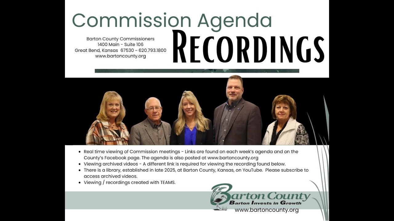 Barton County, Kansas, Commission Meeting Recording - February 24, 2026