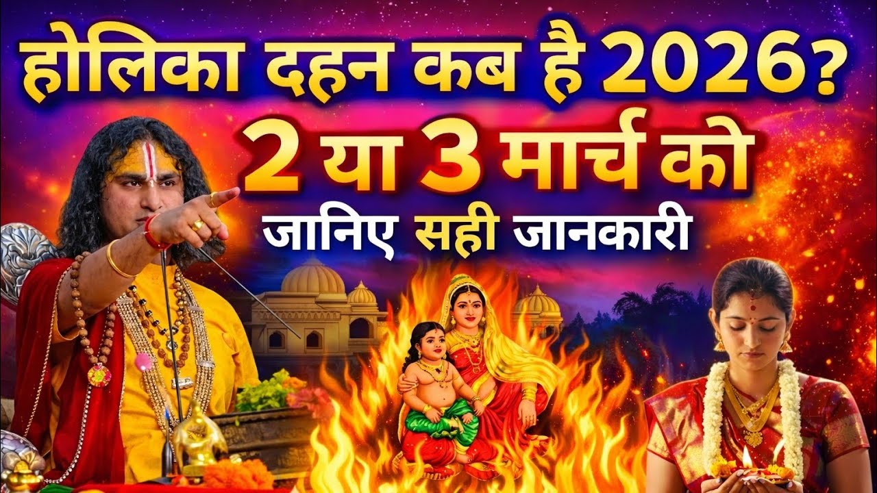 होलिका दहन 2026 कब है? 2 या 3 मार्च 🔥 सही तारीख और शुभ मुहूर्त | Holika Dahan 2026 Date