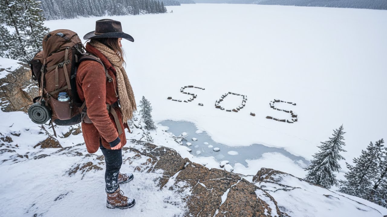 Mountain Woman Spots 'SOS' on Frozen Lake — What She Found Left Her Speechless