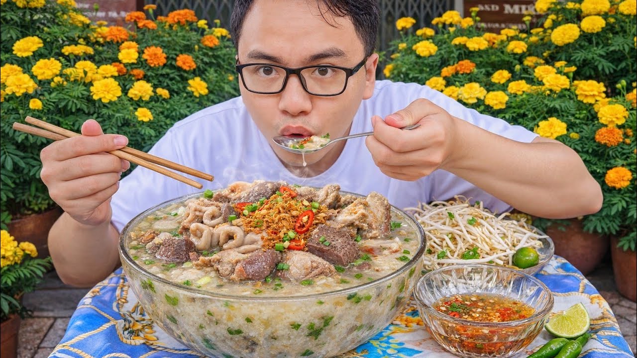 Cháo Lòng Miền Tây. Gần Nhà Có Quán Bán Đồ Ăn Sáng, VQ98 Chạy Qua Mua Ngay 2 Bịch Cháo 15k