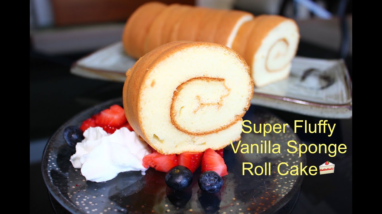 How to Make Super Soft Vanilla Sponge Roll Cake | 超軟蛋糕卷（燙麵法）