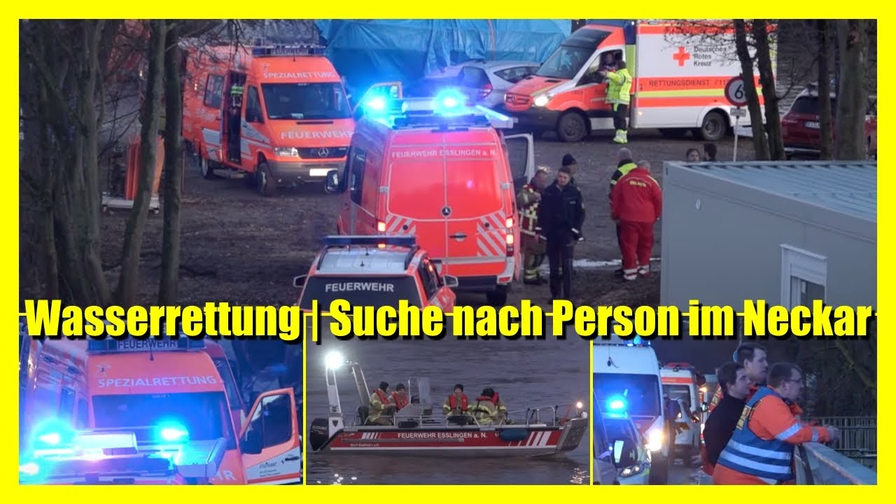▶️ Wasserrettung ◀️ Suche nach gekentertem Kanu auf Neckar 🚨 DLRG + FW + RD + POL  🚒🚓🚑 [Archivdoku]
