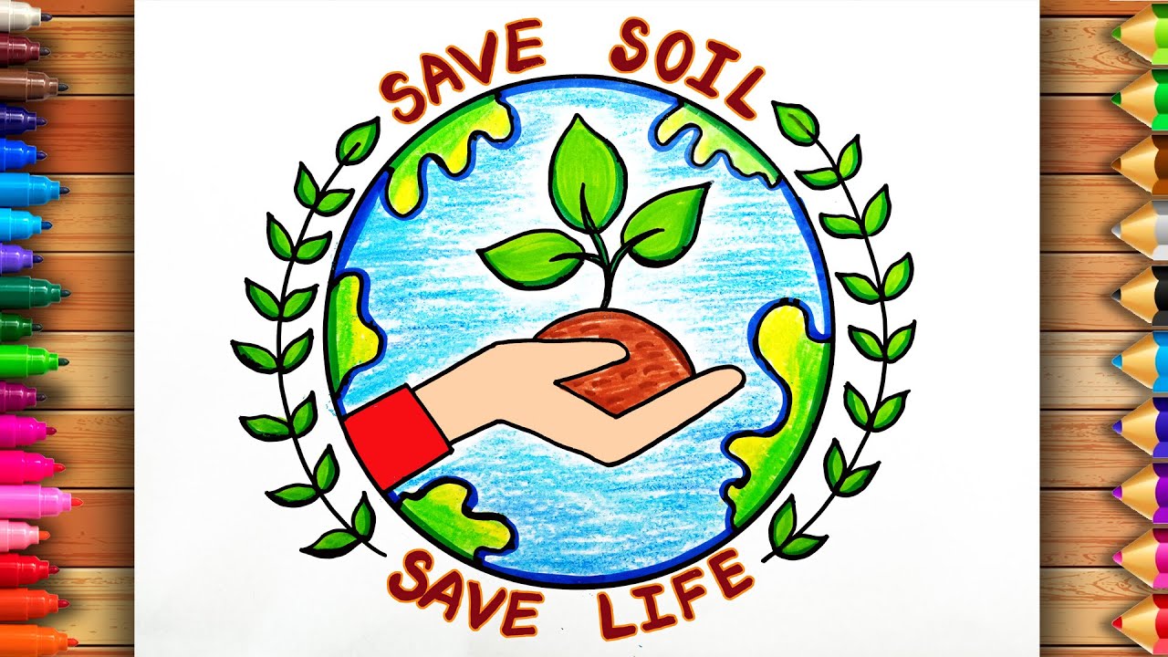 World Soil Day Poster | World Soil Day Easy Drawing | World Soil Day Poster | Save Soil Day Drawing