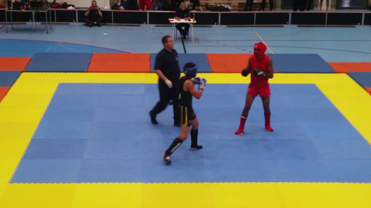 Abdulrashed omari  (Switzerland ) vs (France ) wushu sanda light 2016 swiss open