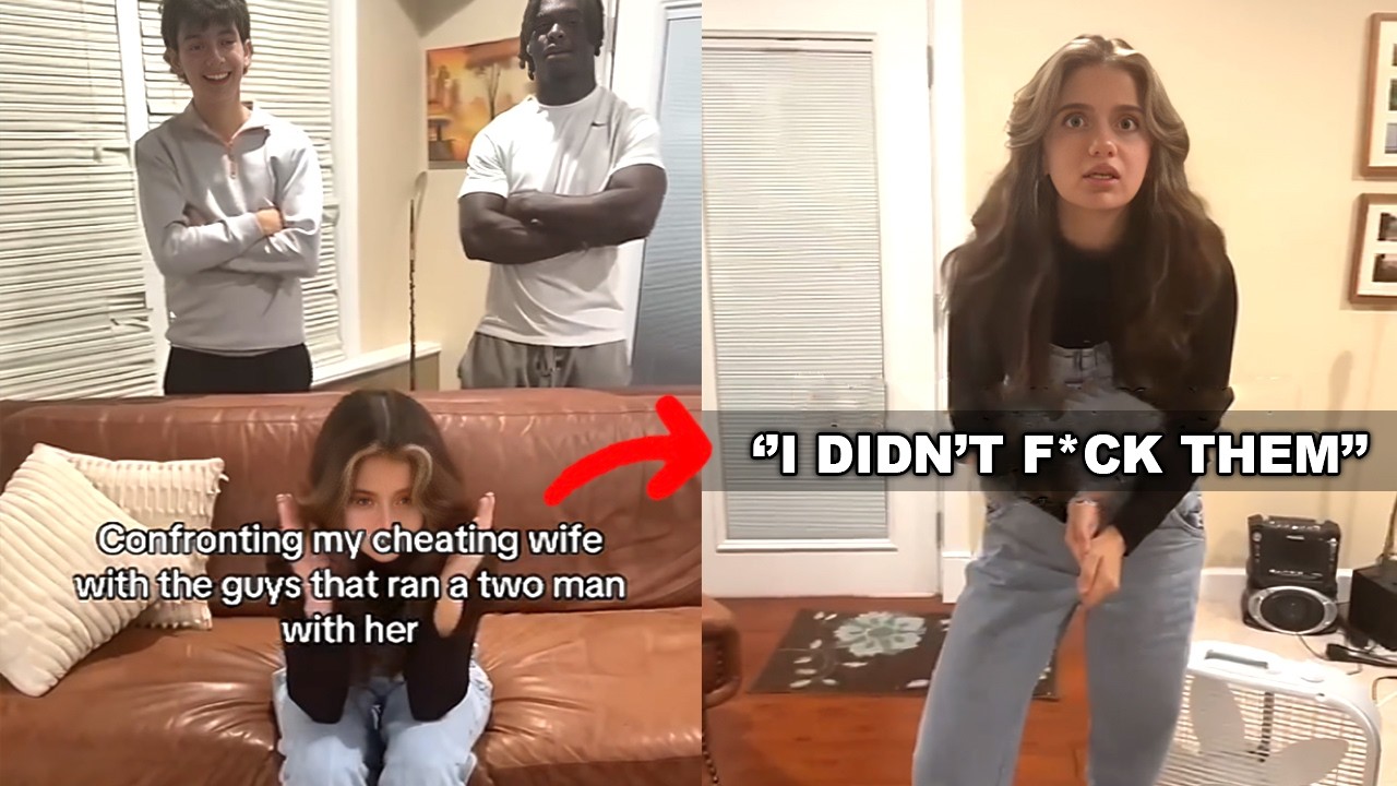 Man SURPRISES wife with the two guys she is cheating on him with..