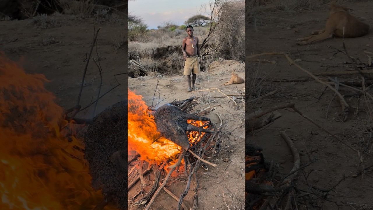 Cooking for traditional food middle of nowhere without any spices😋😲🍲 #africa #villagelife#wildlife
