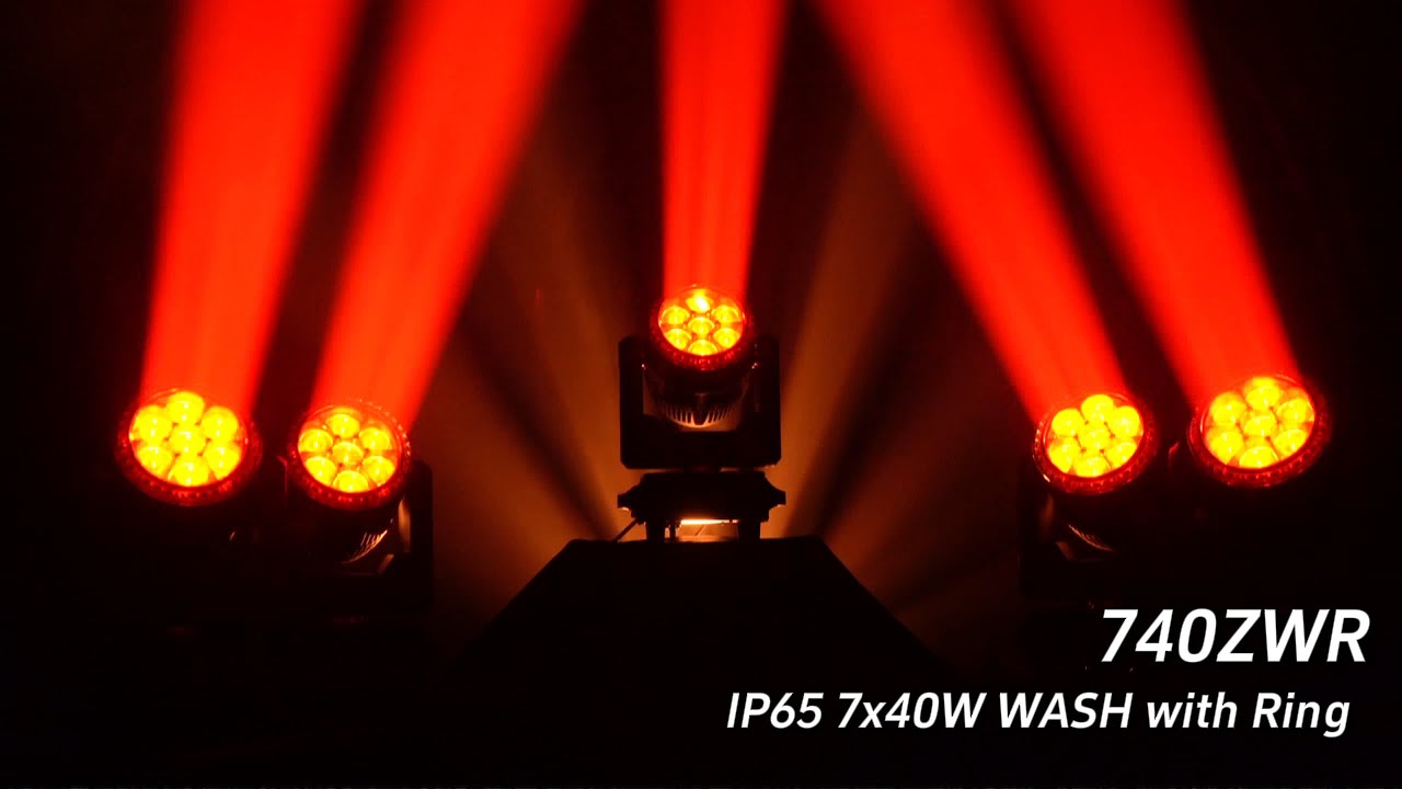 Beyond Lighting 740ZWR IP65 7x40W Zoom WASH with Ring Light