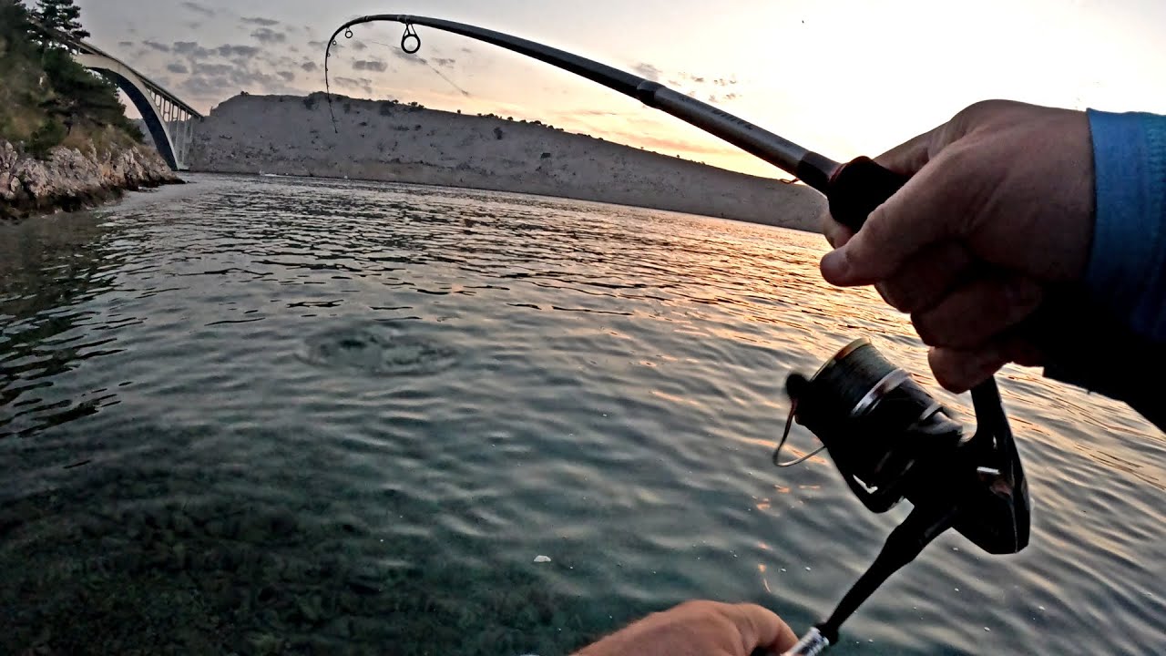 Fishing at the Krk Bridge at Sunset CROATIA