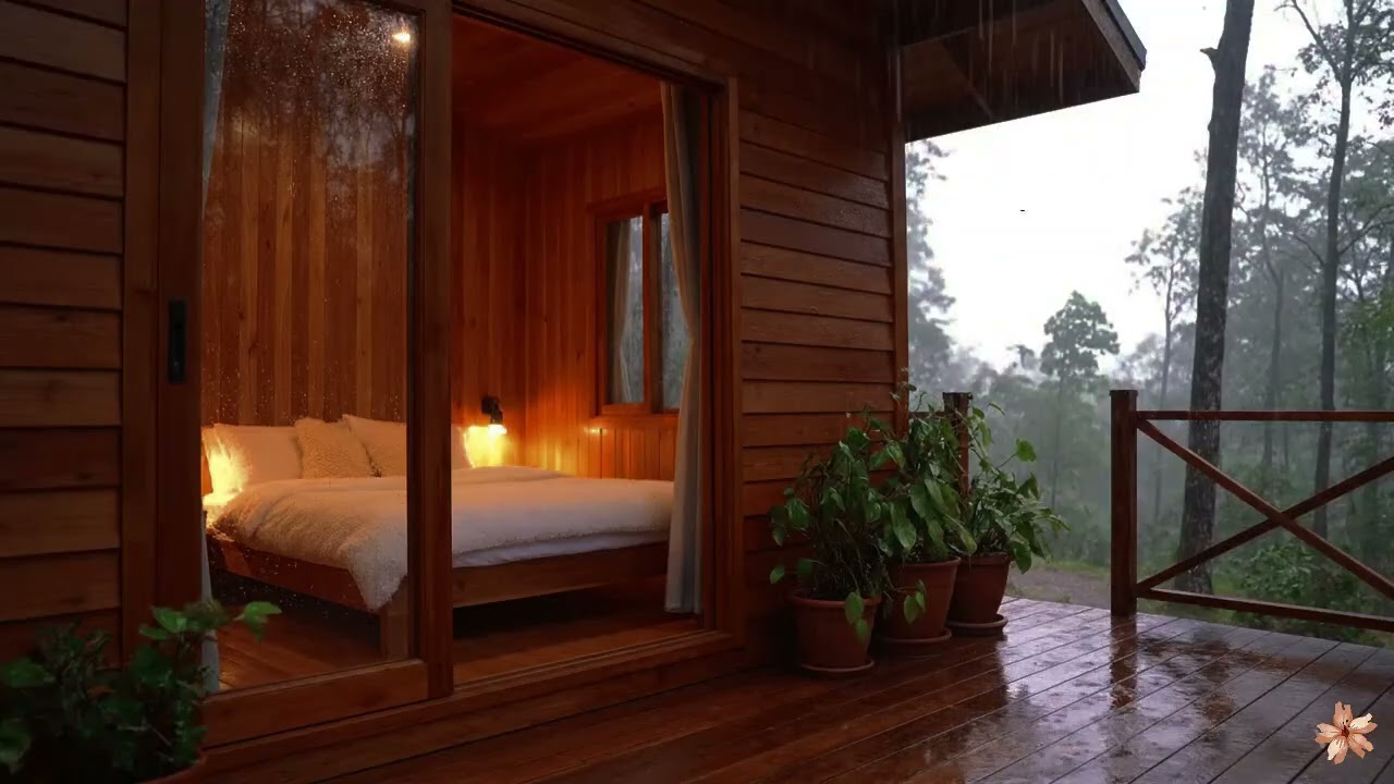 Cozy Bedroom in the Rainforest ☔️| Leave the window open for a good night's sleep😴