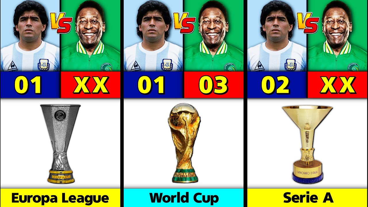 Diego Maradona Vs Pele Career All Trophies And Awards.