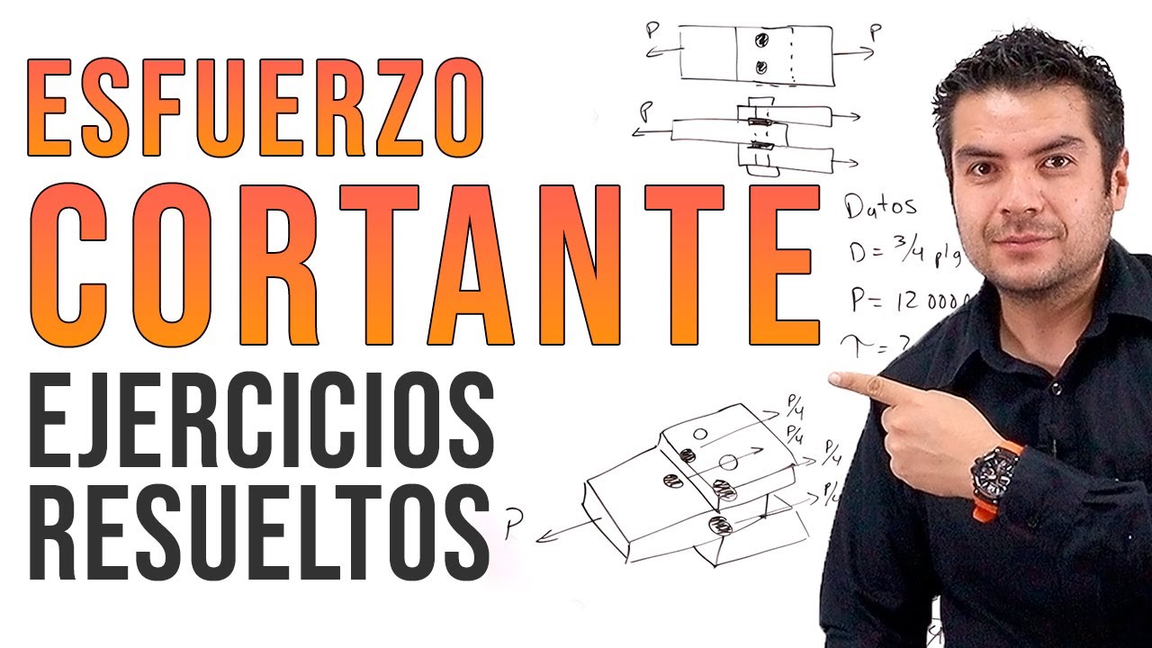 🟠 10 Ejercicios Resueltos de ESFUERZO CORTANTE [Ejemplos de Pernos y Placas] Mecánica de Materiales
